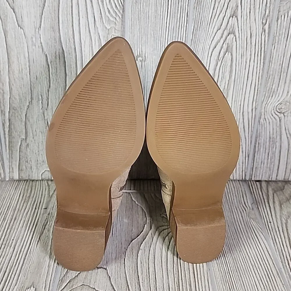 Steve Madden Besto Fashion Boot Tan Suede Leather Womens Size 5.5 NEW